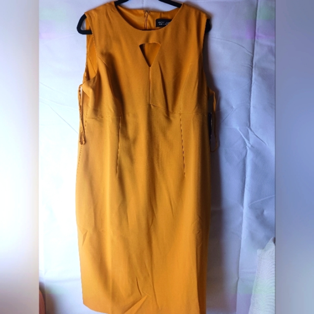 Black label by Evan picone old gold ( butterscotch)dress size 16